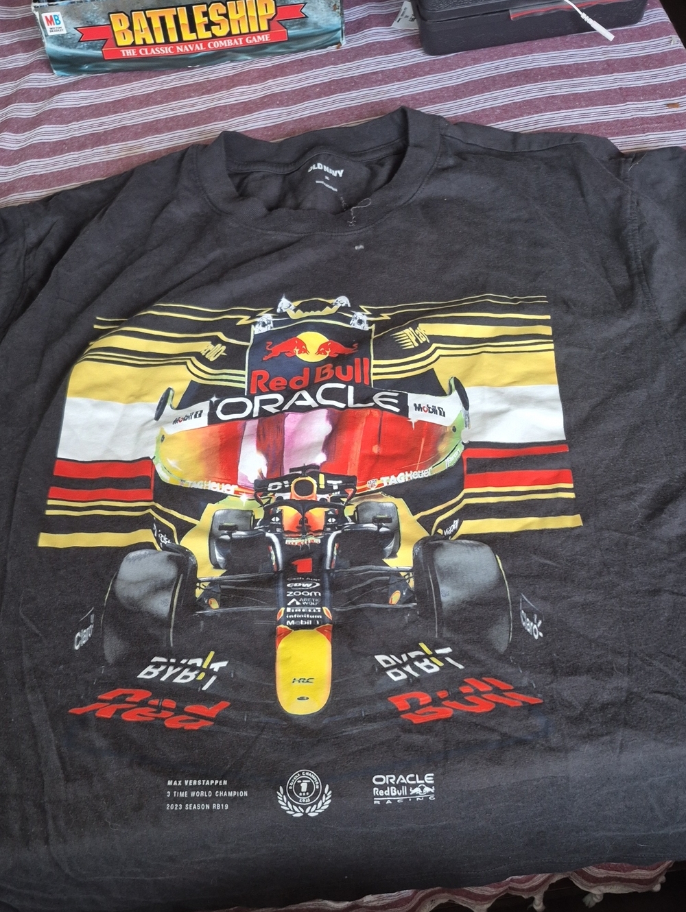 Old Navy Black Red Bull Oracle Graphic Tee Xl